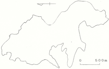 加茂湖の形状・面積の見積り図